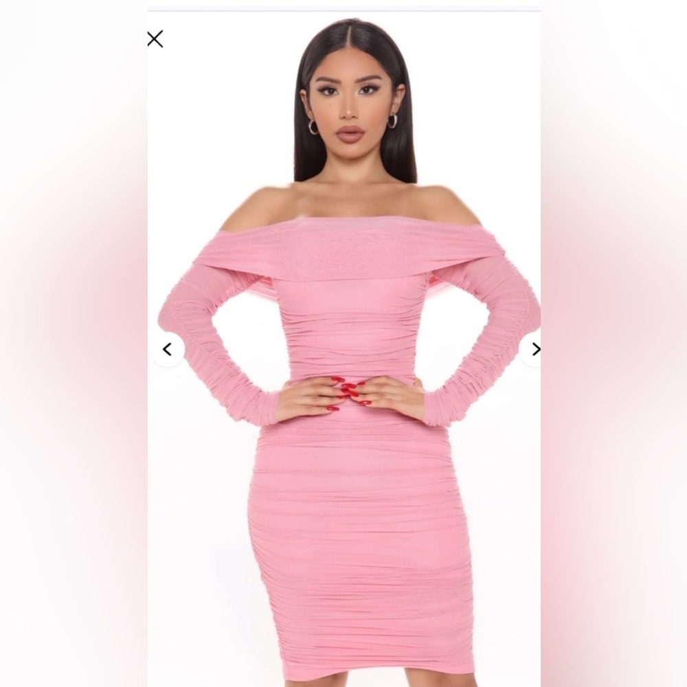 Elegant Pink Off-Shoulder Dress